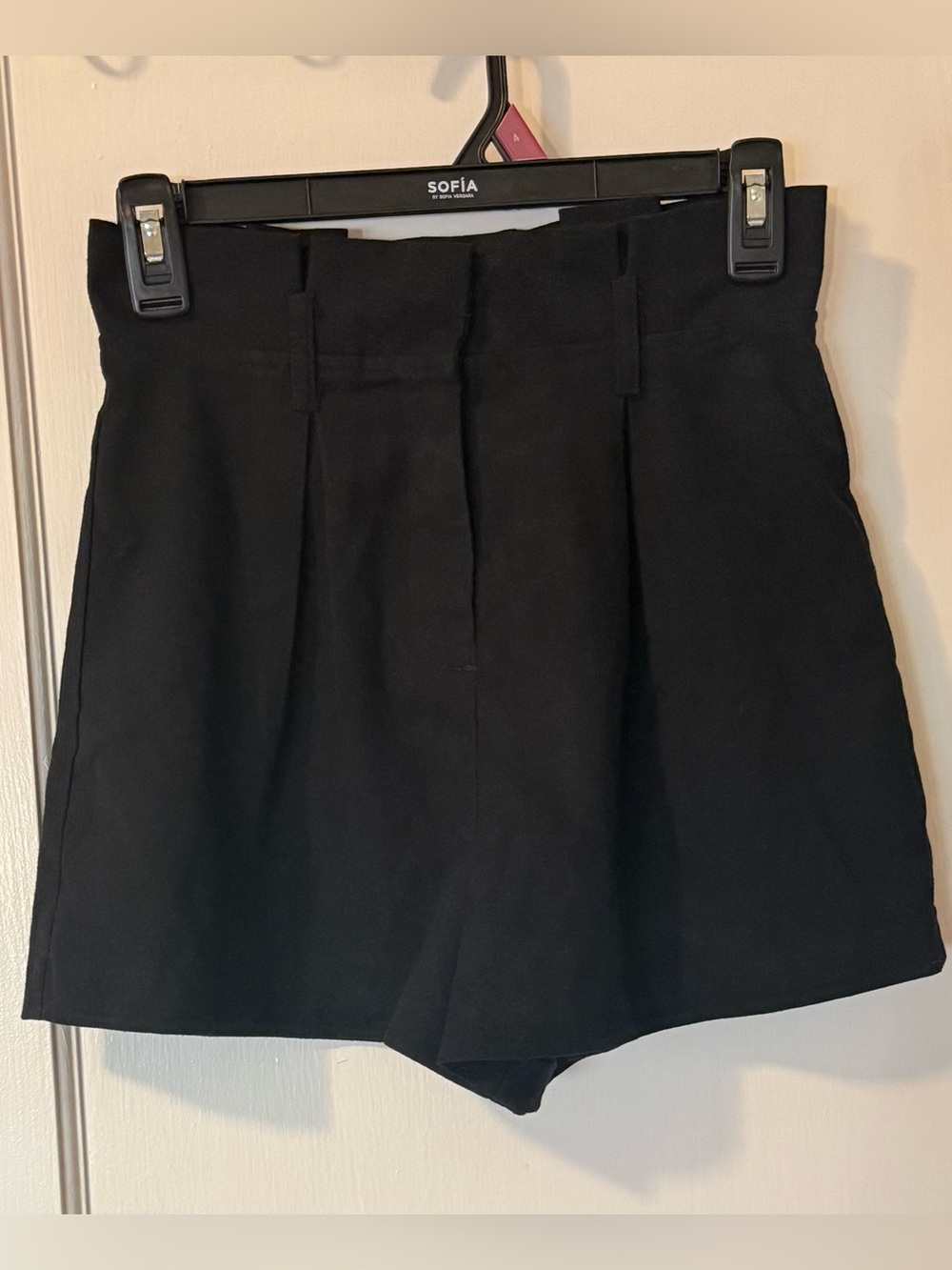 Forever 21 Black High-Waist Pleated Tailored Shorts